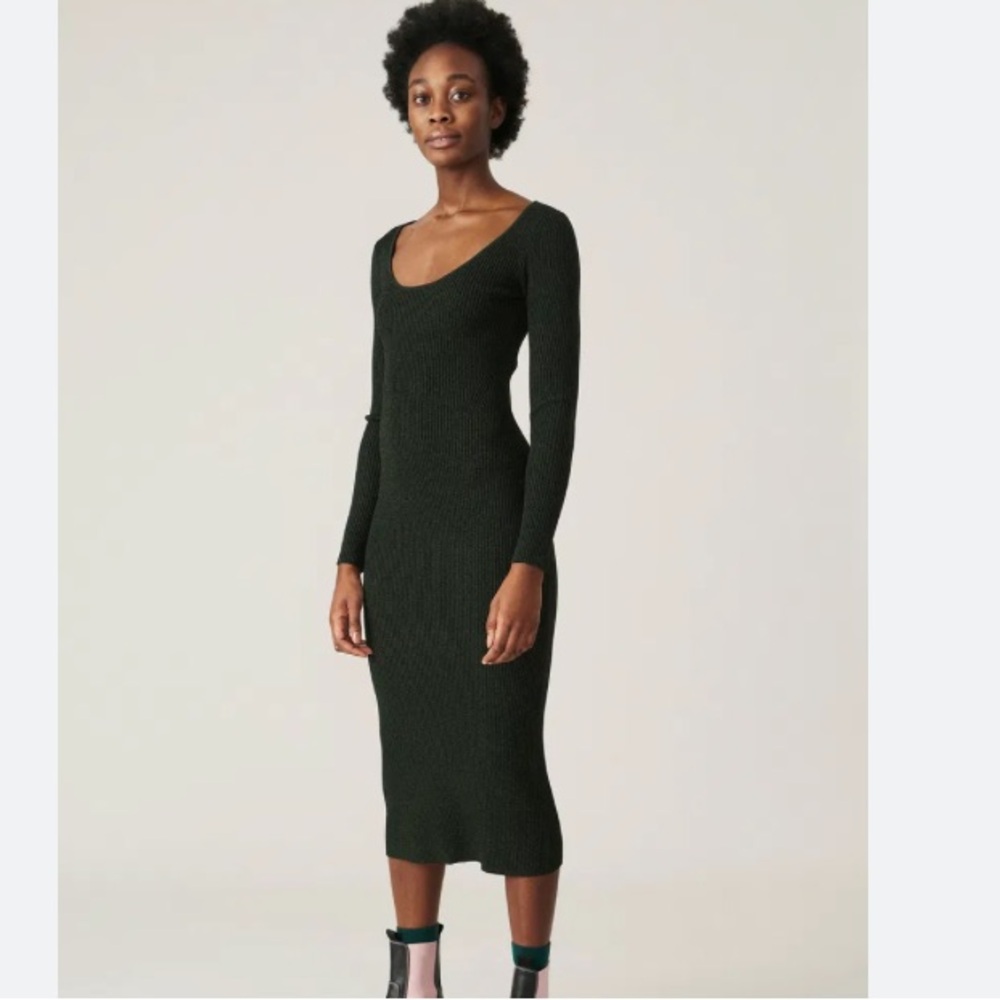 Ganni Mélange Ribbed Knit Bodycon Dress